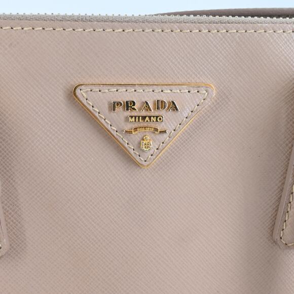 Prada Galleria Double Zip Nude Leather Logo Satchel Bag - Picture 12 of 16